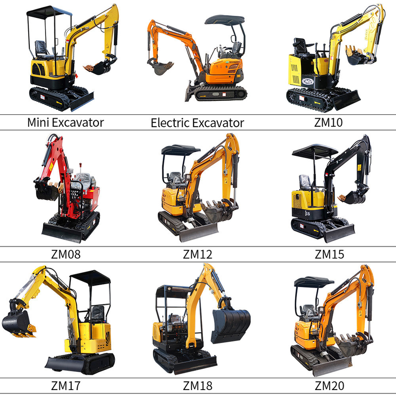2 de 1,5 toneladas de 1 toneladas de 0,8 toneladas Ton Lithium Battery Extendable Track Mini Excavator elétrico